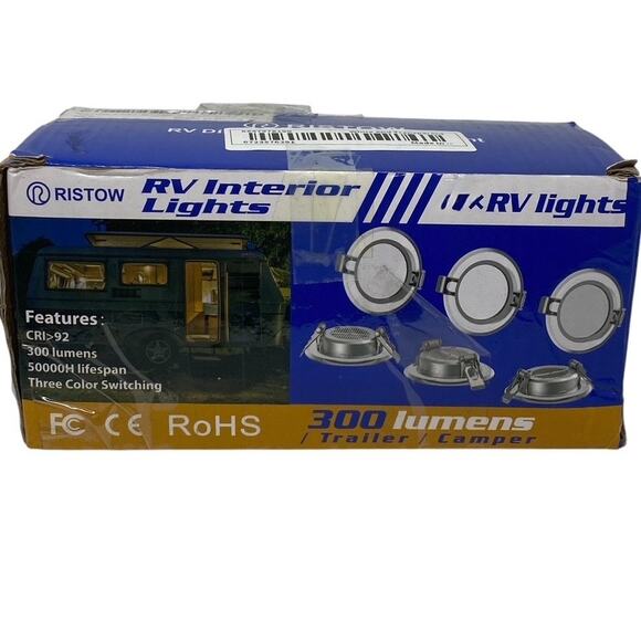 NWT ~ Set of 5 RV Camper Trailor Ceiling Recessed Lights ~ 3 Color 3 Watts 12 V - Picture 2 of 5